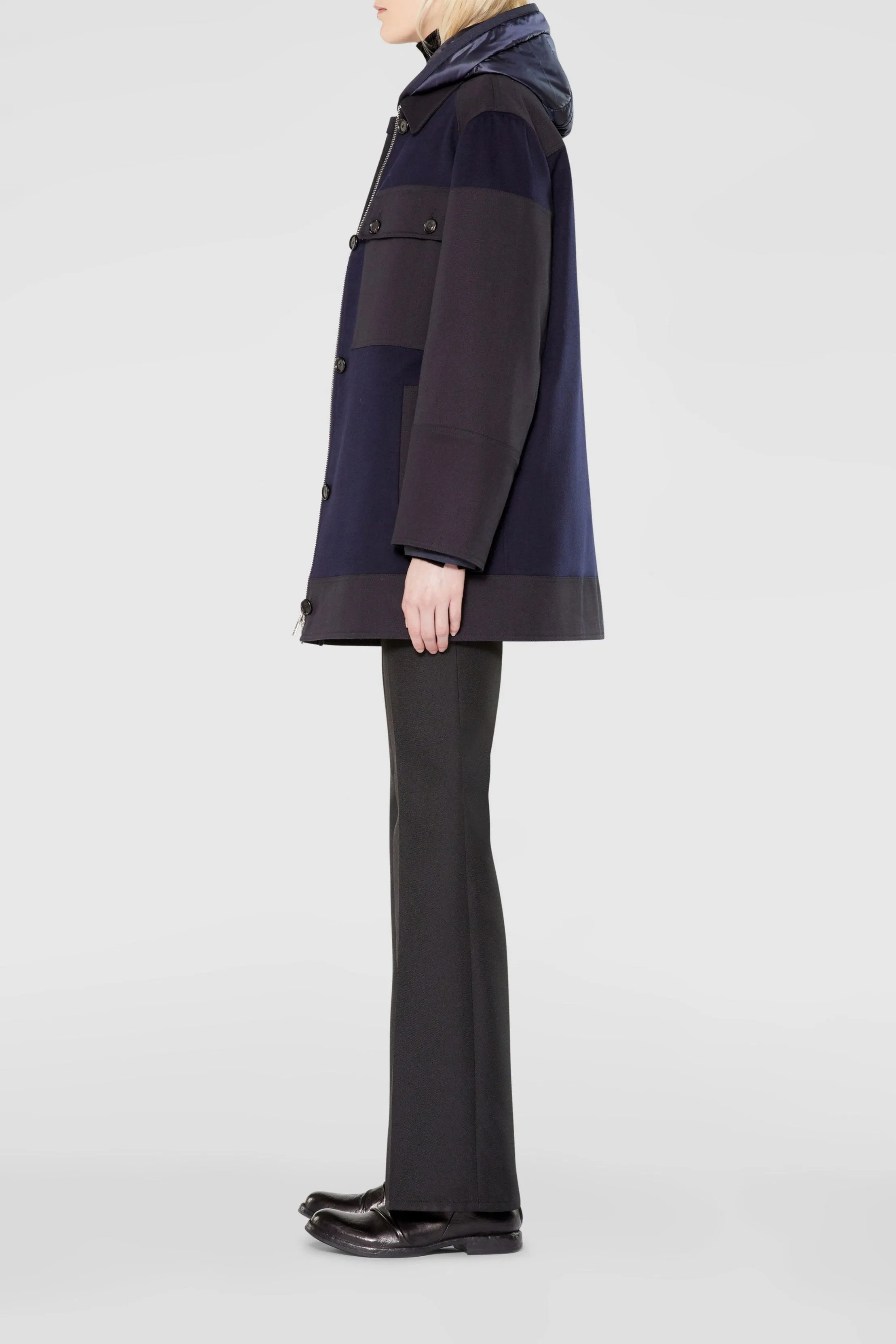 Coat with inner hooded padded jacket
