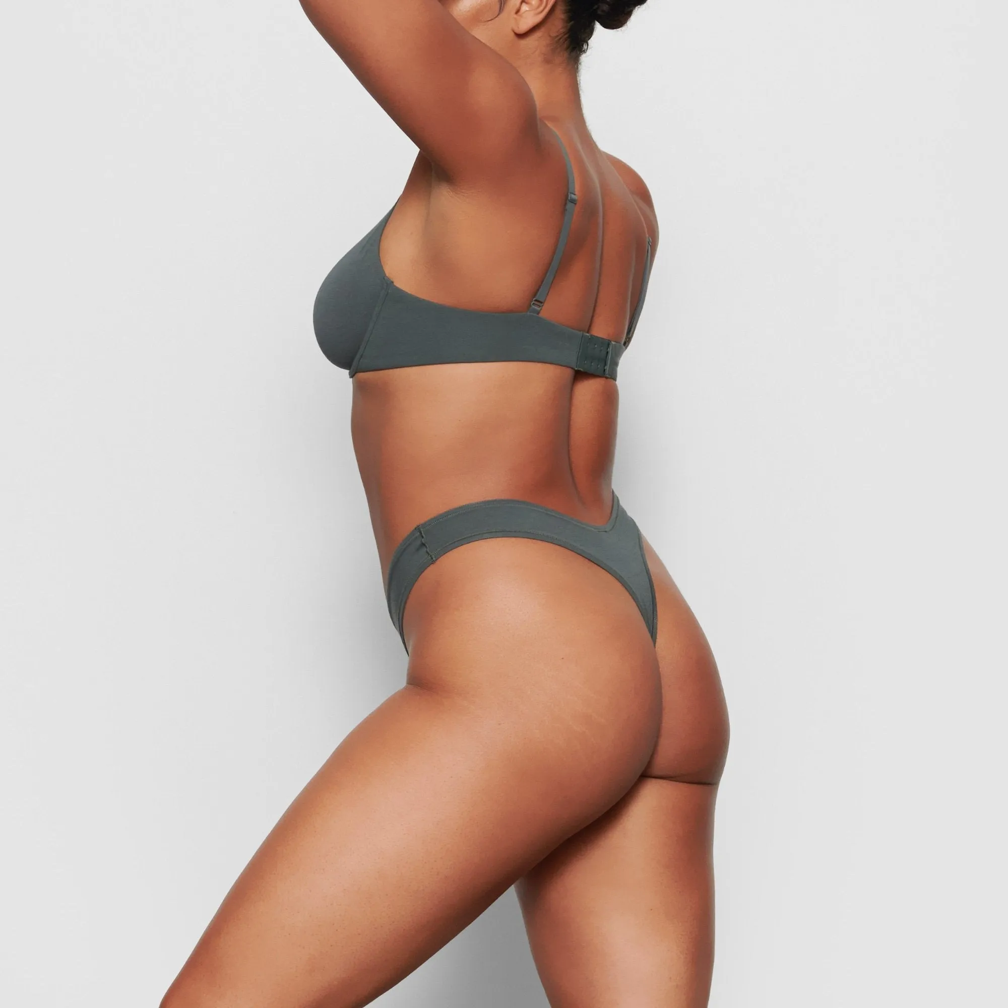 COTTON JERSEY DIPPED THONG | DEEP SEA