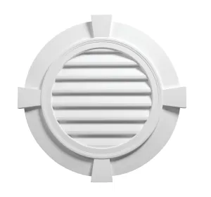 Decorative Louver Round with Flat Trim and Flat Keystones