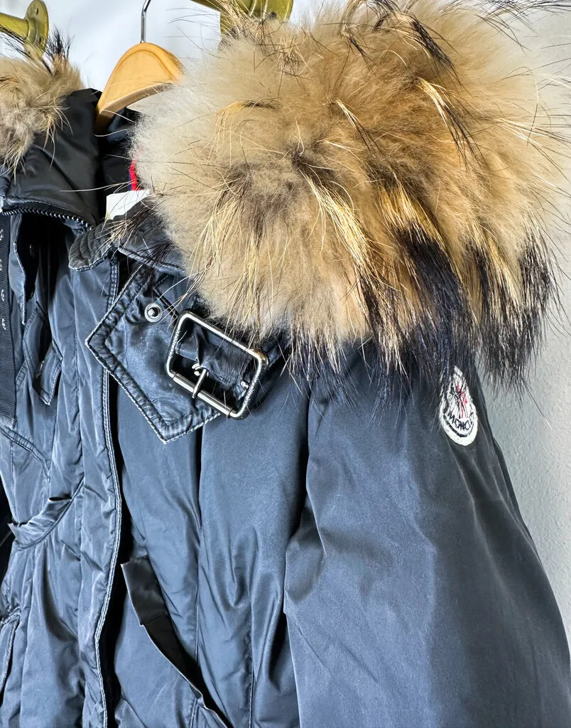 Down Puffer Coat with Fur Collar