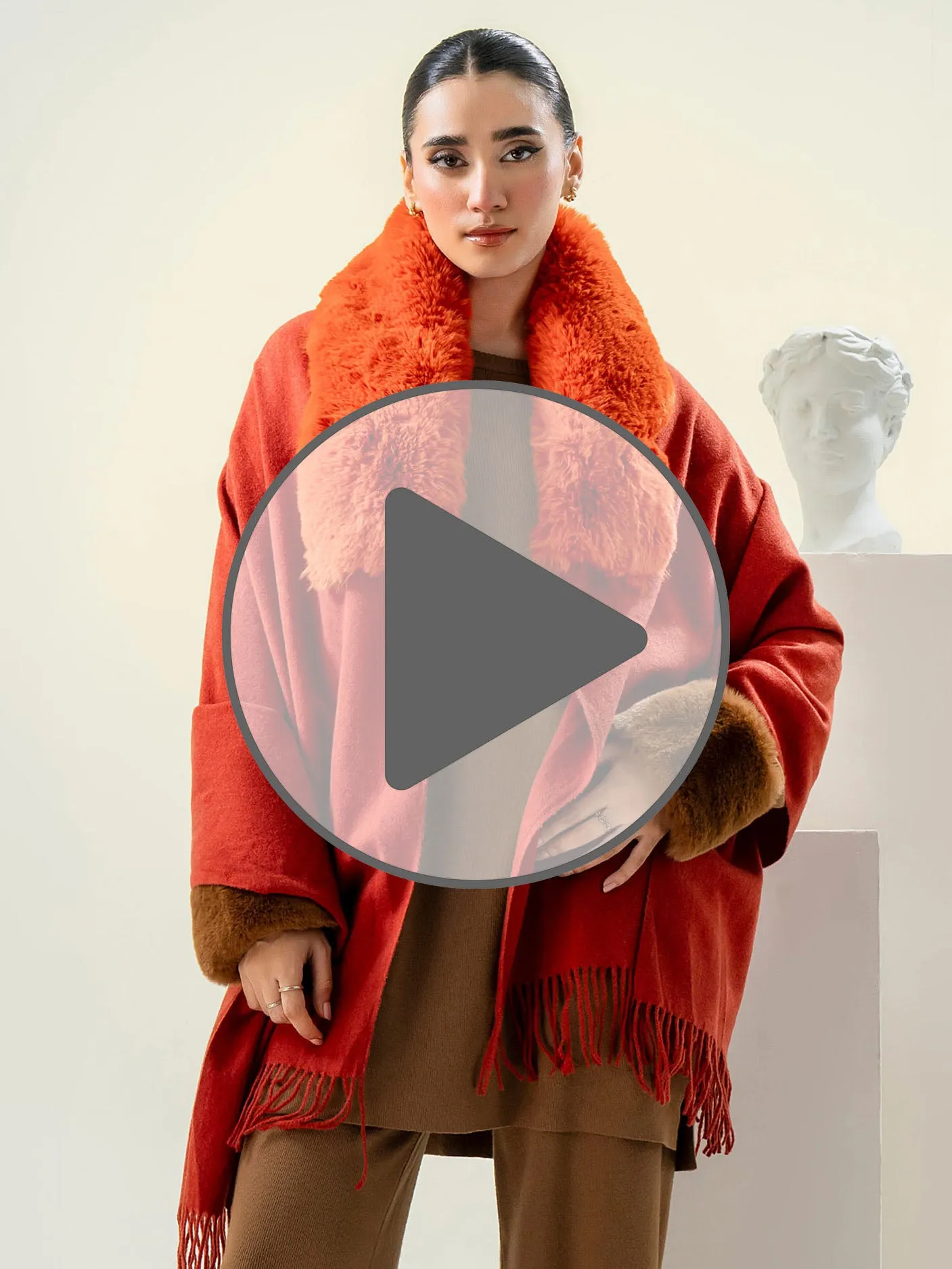Dyed Woolen Cape Shawl