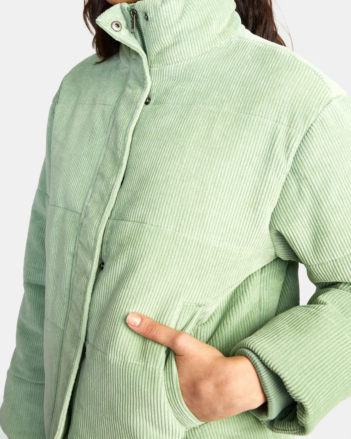 Eezeh Corduroy Puffer Jacket - Basil