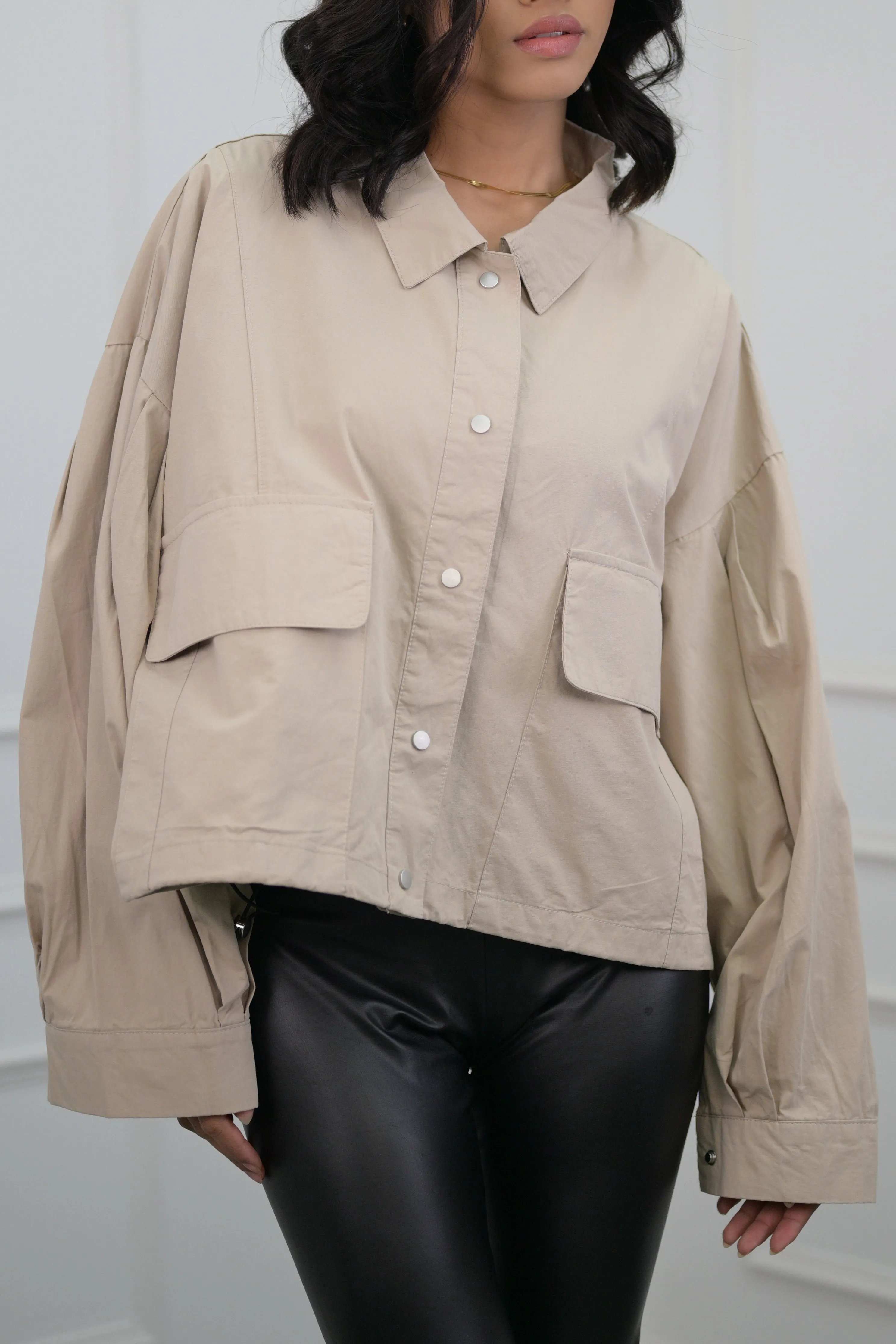 Effortless Canvas Oversized Shirt