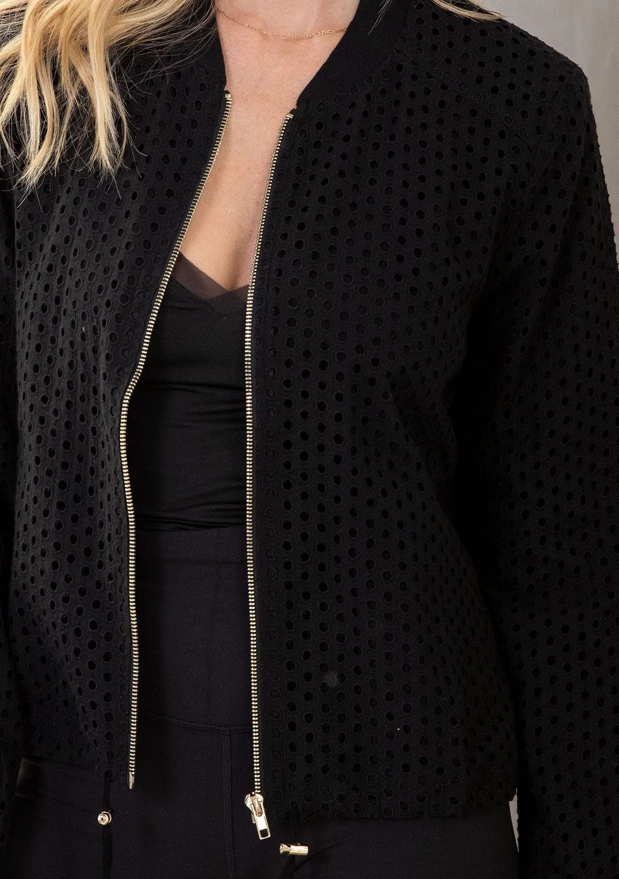 Elle Eyelet Bomber