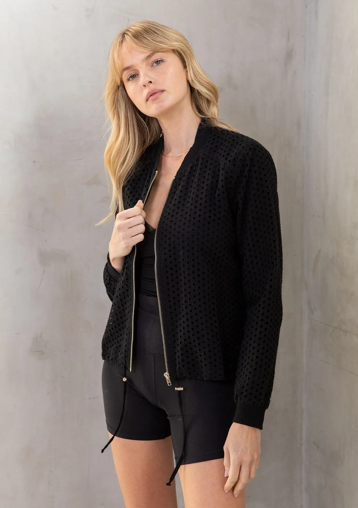 Elle Eyelet Bomber