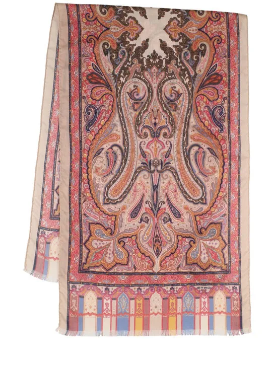 Etro   Printed cashmere &amp; silk scarf 