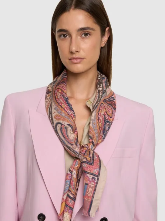 Etro   Printed cashmere &amp; silk scarf 