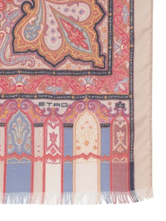 Etro   Printed cashmere &amp; silk scarf 