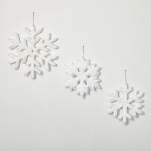 Faux Fur Snowflake Ornaments