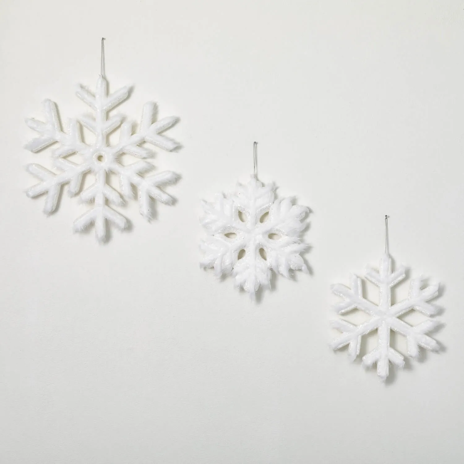 Faux Fur Snowflake Ornaments