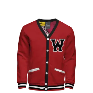 Fleece Varsity Cardigan With Custom Printed Lining