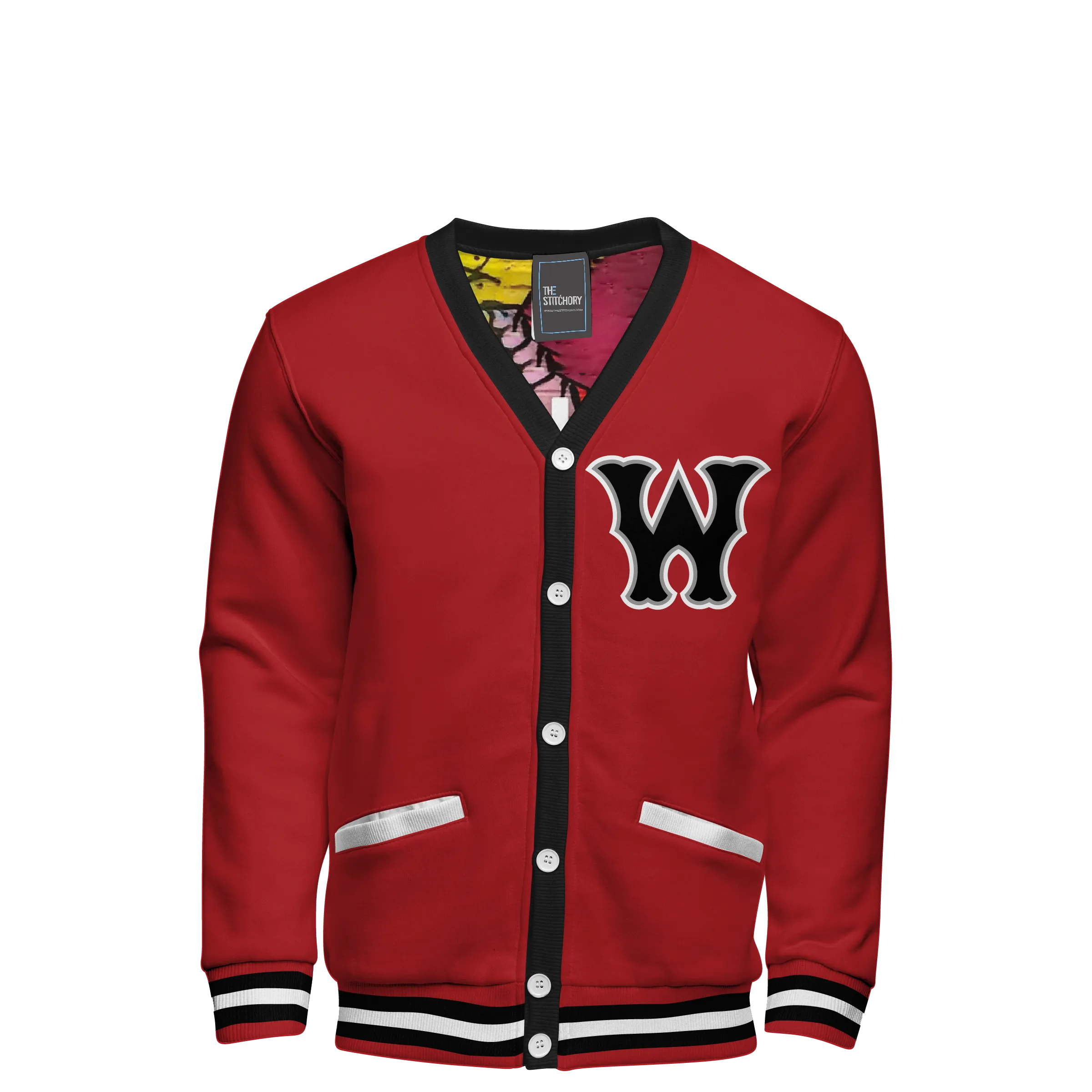Fleece Varsity Cardigan With Custom Printed Lining