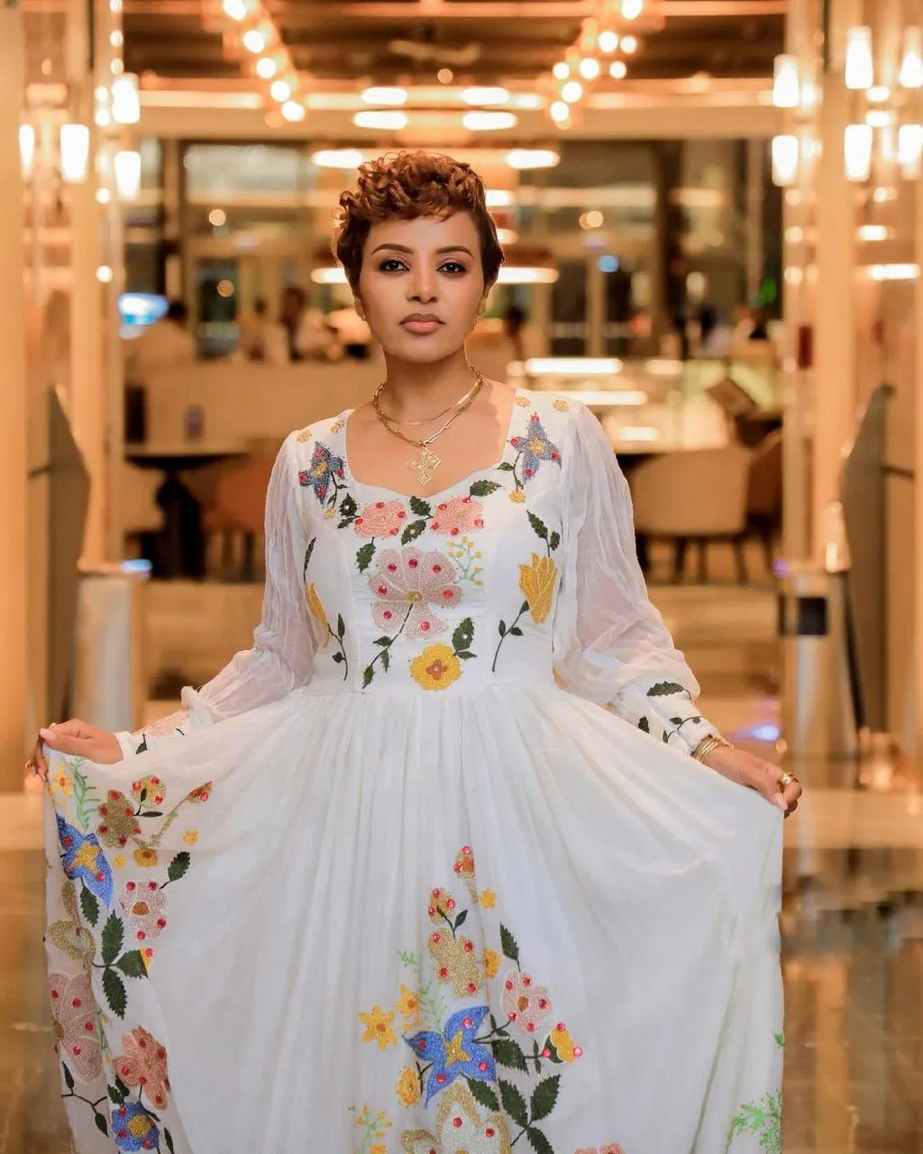 Flowery Design Beautiful Habesha Dress Modern Habesha Kemis Ethiopian Dress Style Traditional Habesha Libs