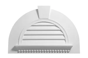 Functional Louver Half Round with Dentil Trim and Keystone