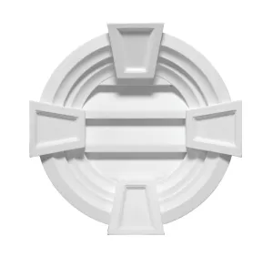 Functional Louver Round with Decorative Trim and Keystones