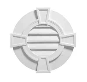 Functional Louver Round with Flat Trim and Keystones