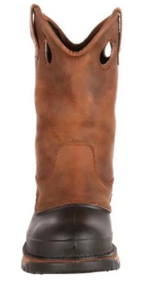 Georgia Men's 11" 'MUDDOG' Light Brown Leather Steel Toe Slip/Oil/Abrasion Resistant Work Boot G5594