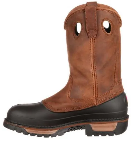Georgia Men's 11" 'MUDDOG' Light Brown Leather Steel Toe Slip/Oil/Abrasion Resistant Work Boot G5594