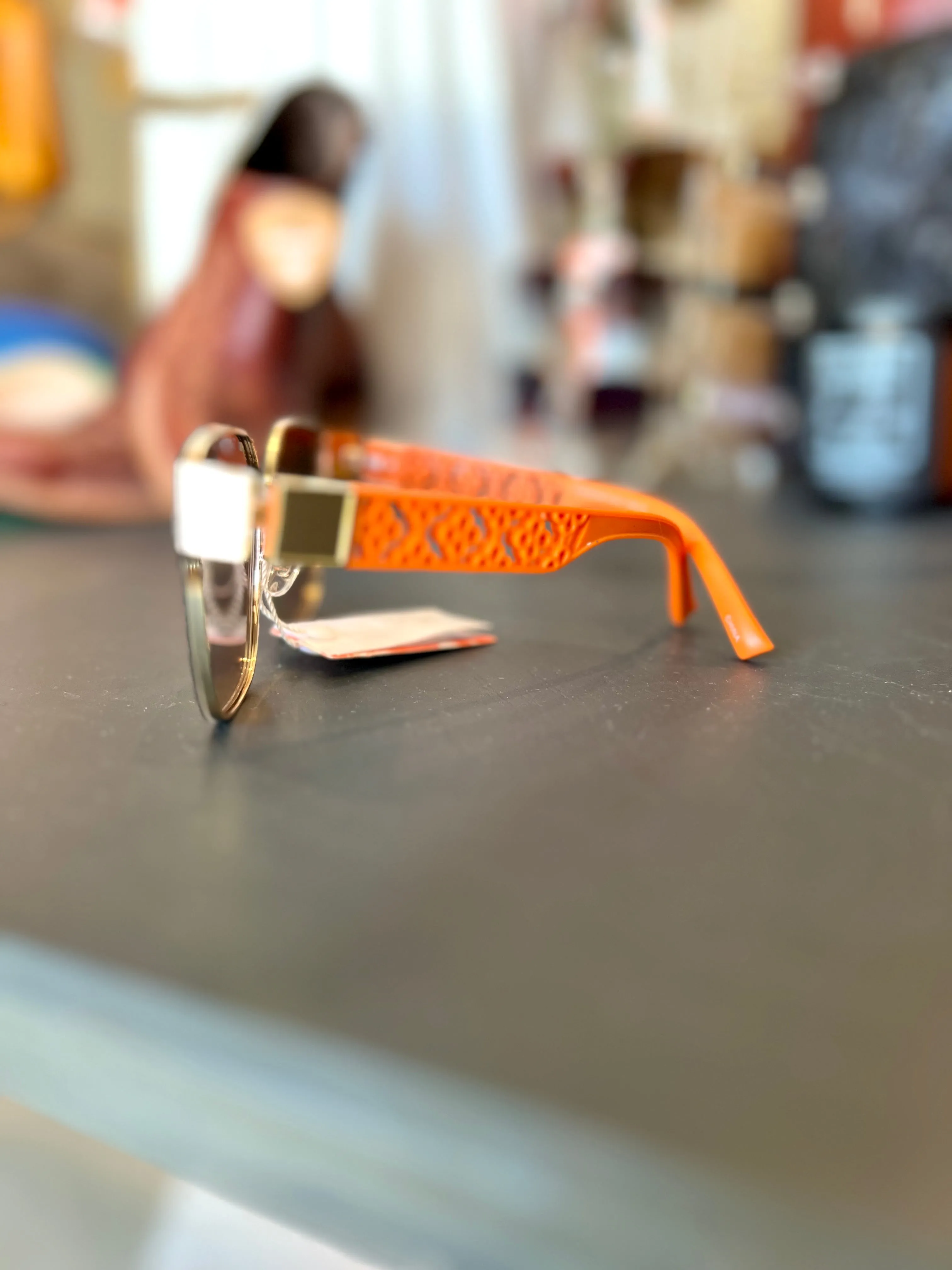 Gold and Matte Finish Square Sunglasses