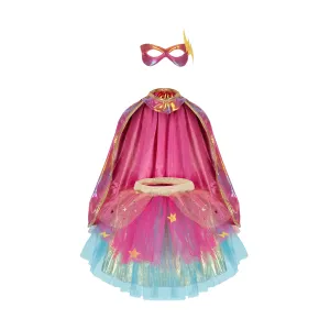 Great Pretenders Super-Duper Tutu Skirt, Cape & Mask Play Costume Set – Pink & Gold