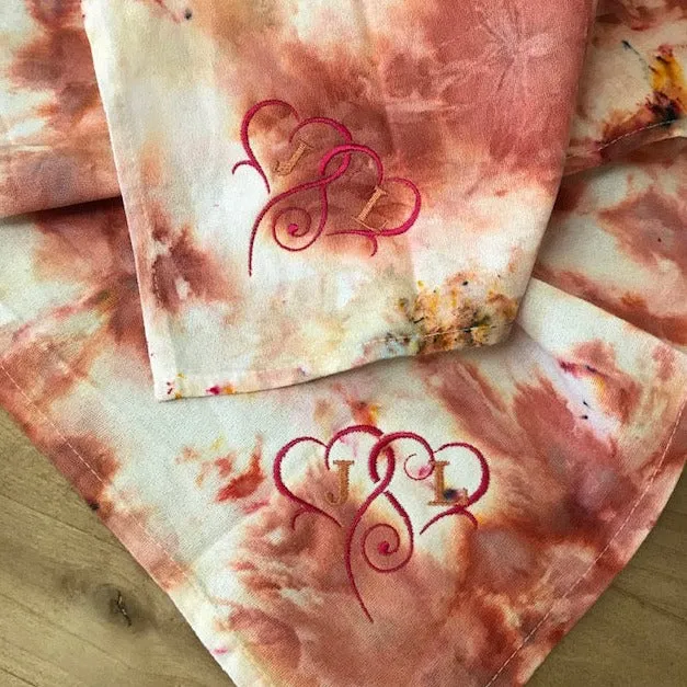 Hand Dyed Napkins in Sunset Colors
