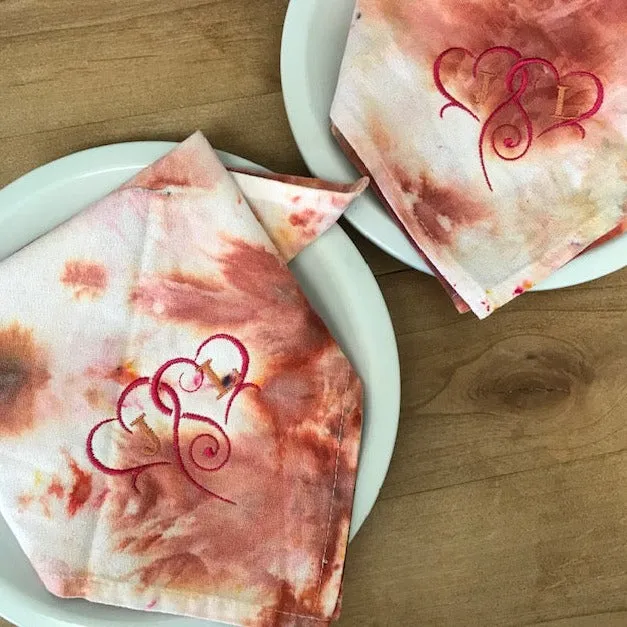 Hand Dyed Napkins in Sunset Colors