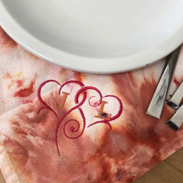 Hand Dyed Napkins in Sunset Colors