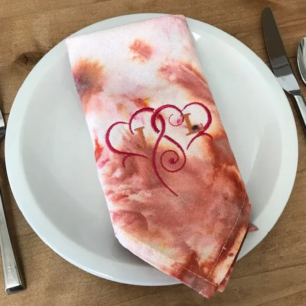 Hand Dyed Napkins in Sunset Colors