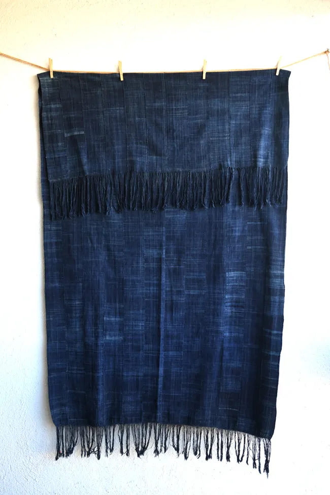 Indigo Solid Blue Cotton Fabric, Vintage West African Cotton Cloth, Hand Dyed Textile