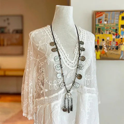Joni Embroidered White Mini