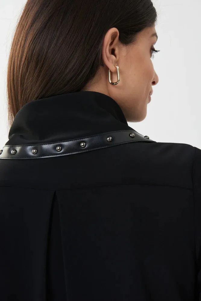 JOSEPH RIBKOFF 223246 Leather Trim Jacket