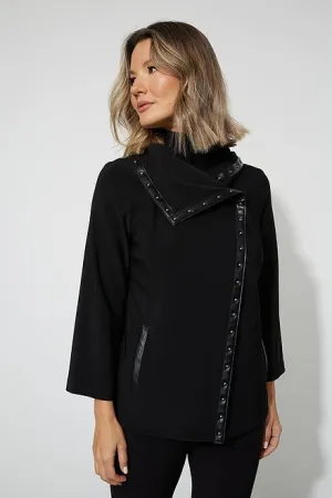JOSEPH RIBKOFF 223246 Leather Trim Jacket