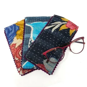 Kantha Eyeglass Case with Picot Trim