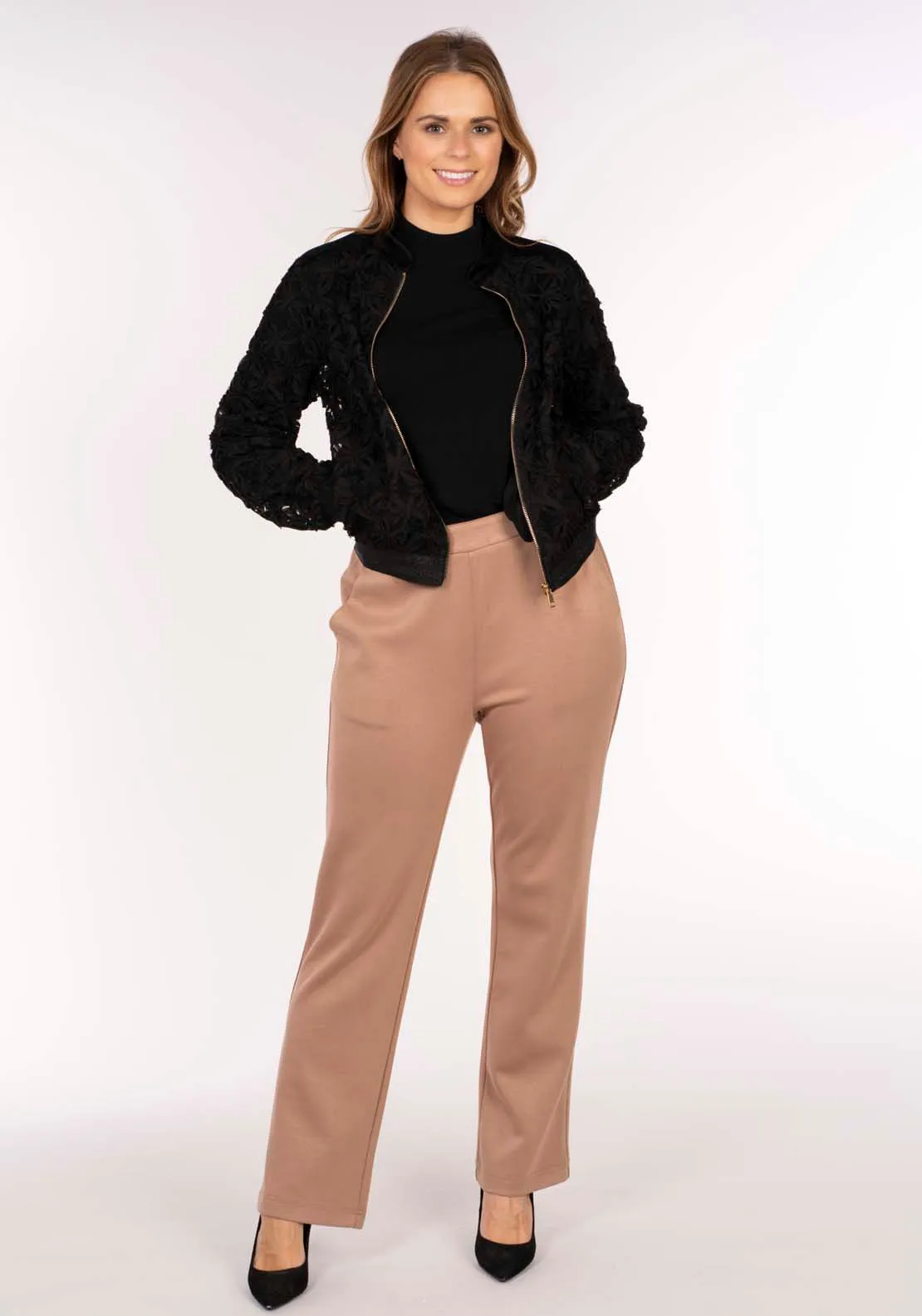 Lace Bomber Jkt - Black