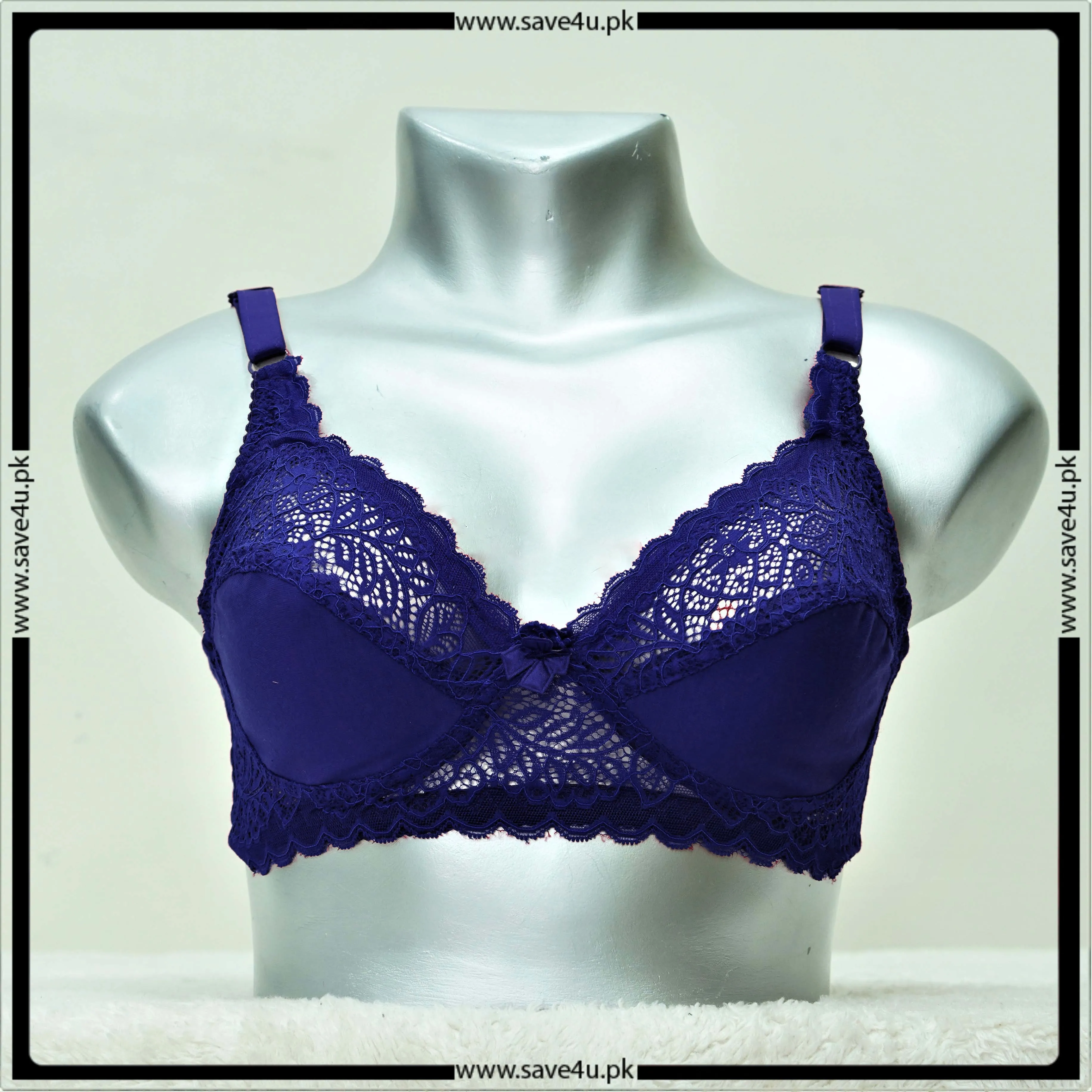 Lace Trim Non Padded Jersey Bra