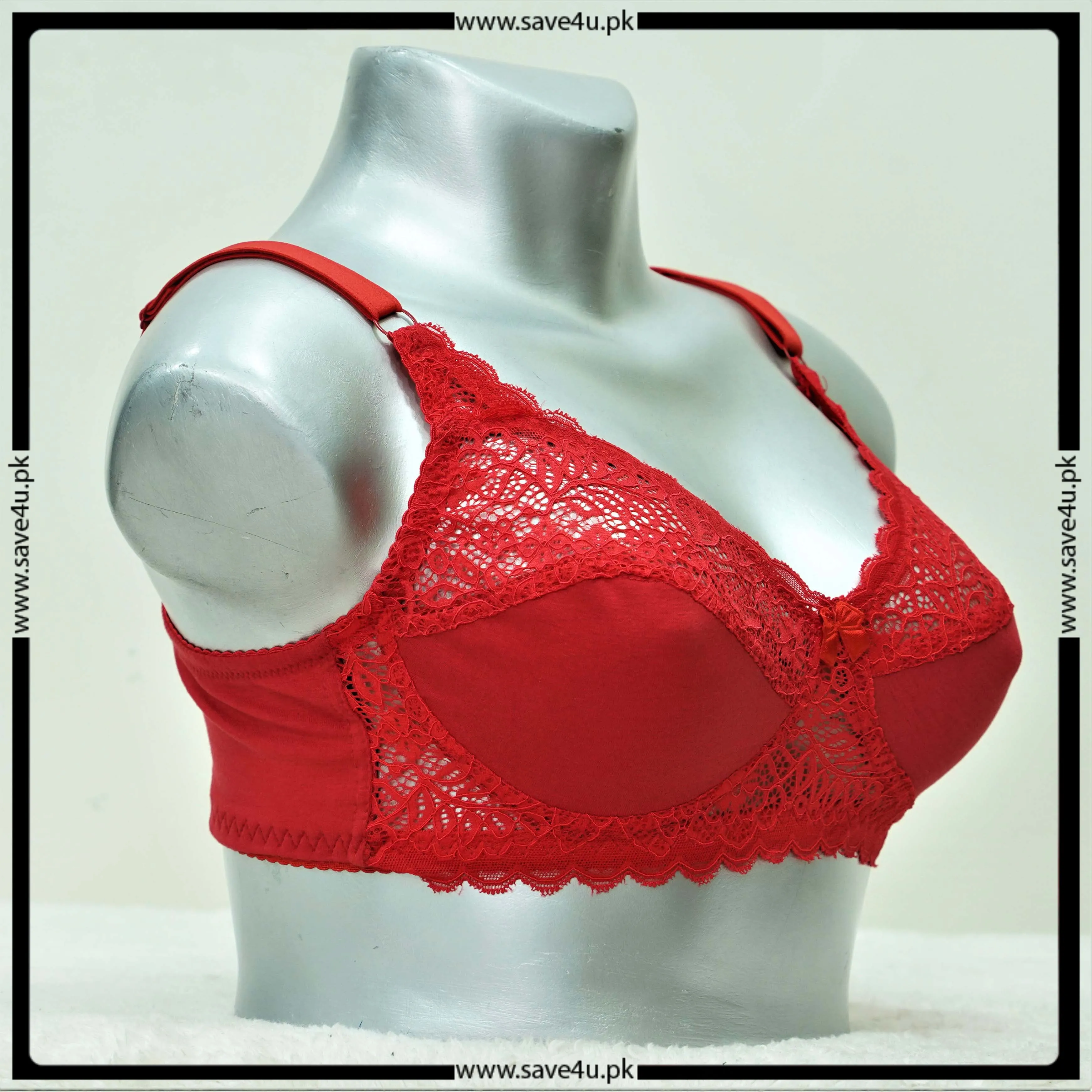Lace Trim Non Padded Jersey Bra