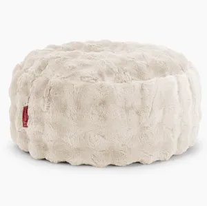 Large Round Pouffe - Bubble Faux Fur Cream