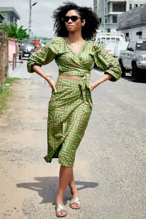 Long Sleeve Wrap Top - Garden Party