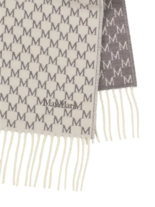 Max Mara   Arsenio monogram wool scarf 