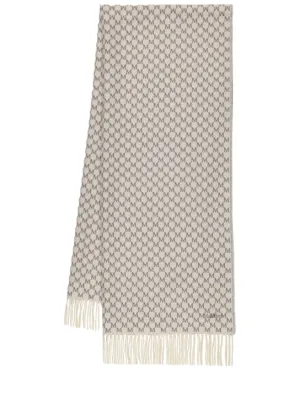 Max Mara   Arsenio monogram wool scarf 
