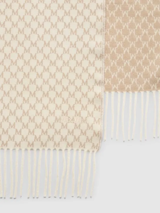Max Mara   Arsenio monogram wool scarf 