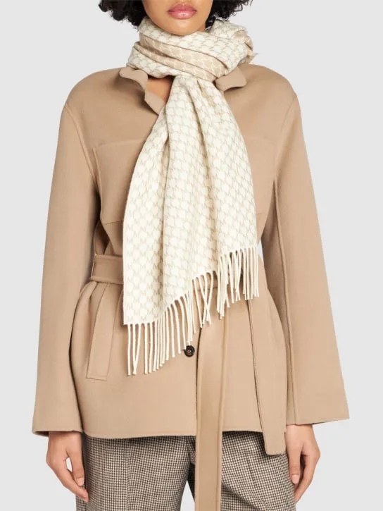 Max Mara   Arsenio monogram wool scarf 