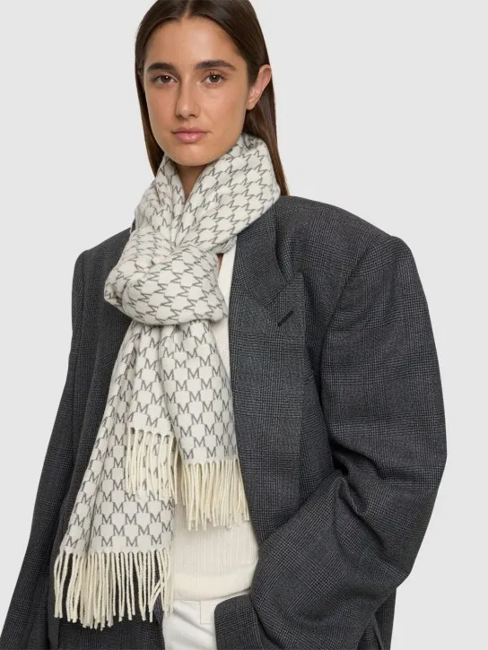 Max Mara   Arsenio monogram wool scarf 