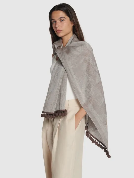 Max Mara   Fumana wool &amp; linen scarf 