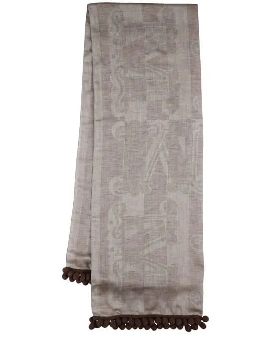 Max Mara   Fumana wool &amp; linen scarf 