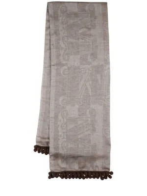Max Mara   Fumana wool &amp; linen scarf 