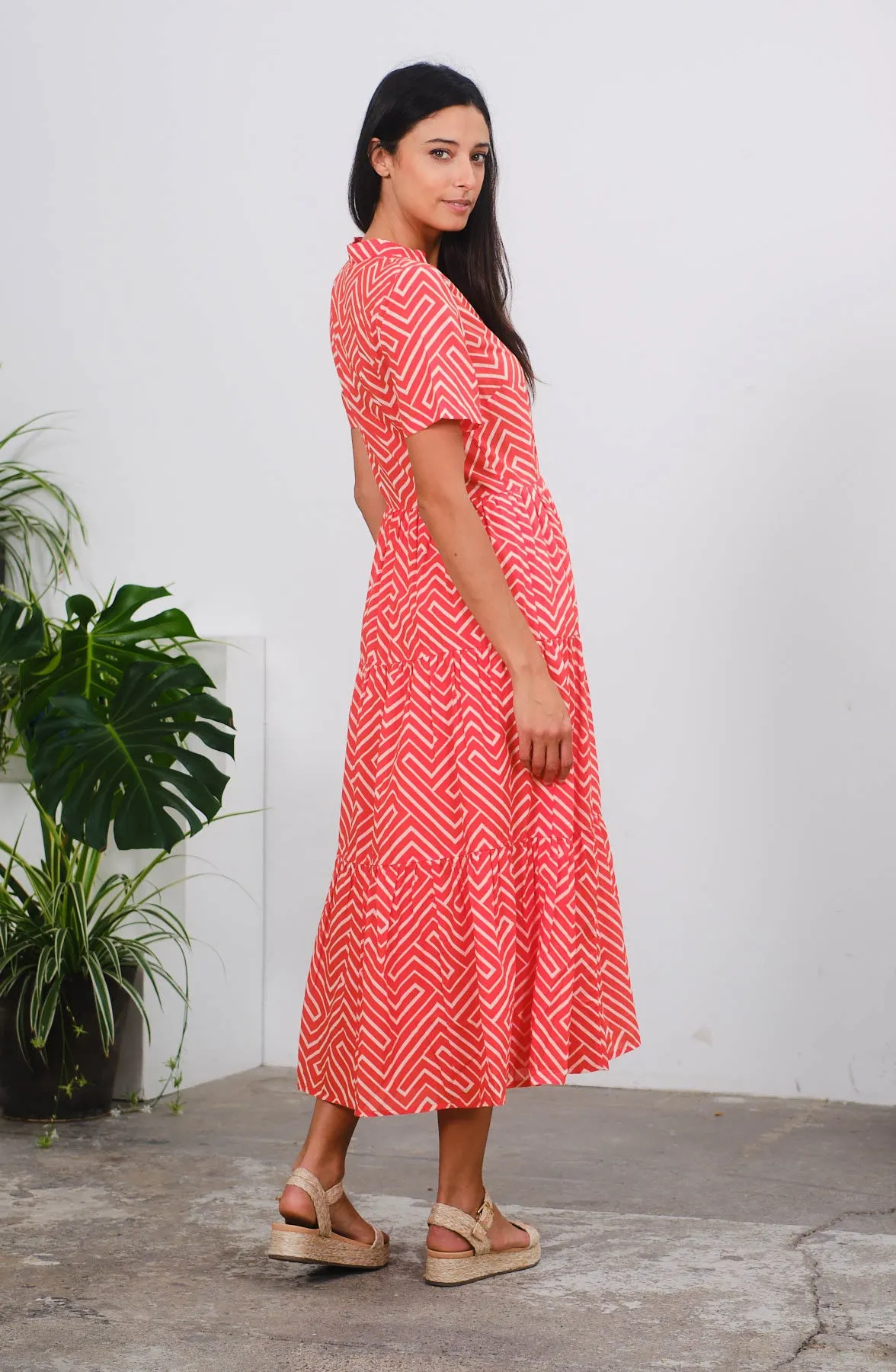 Maxi Dress in Zeds Orange Print