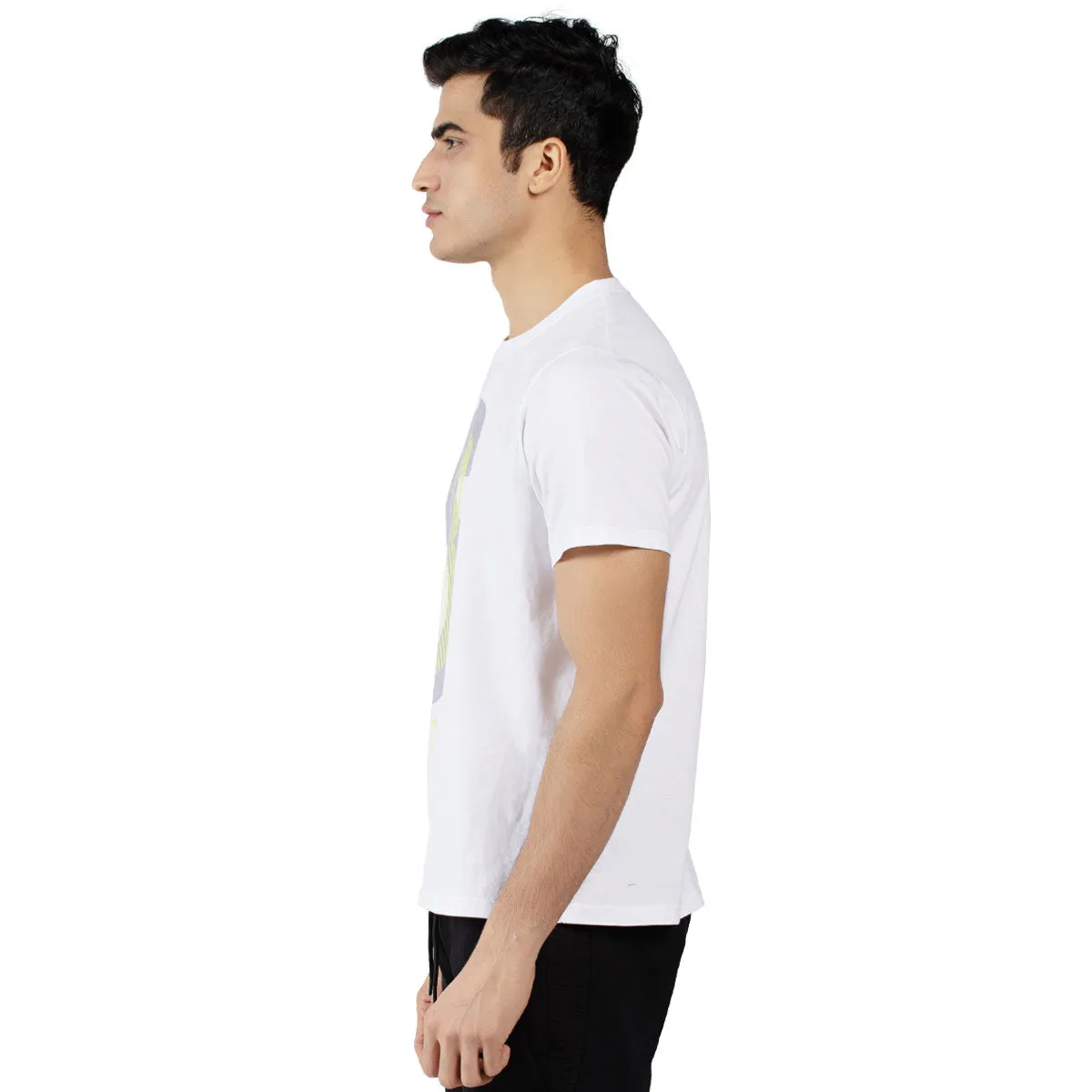 Mens Crew Neck Short Sleeve Geometric Print T-shirts