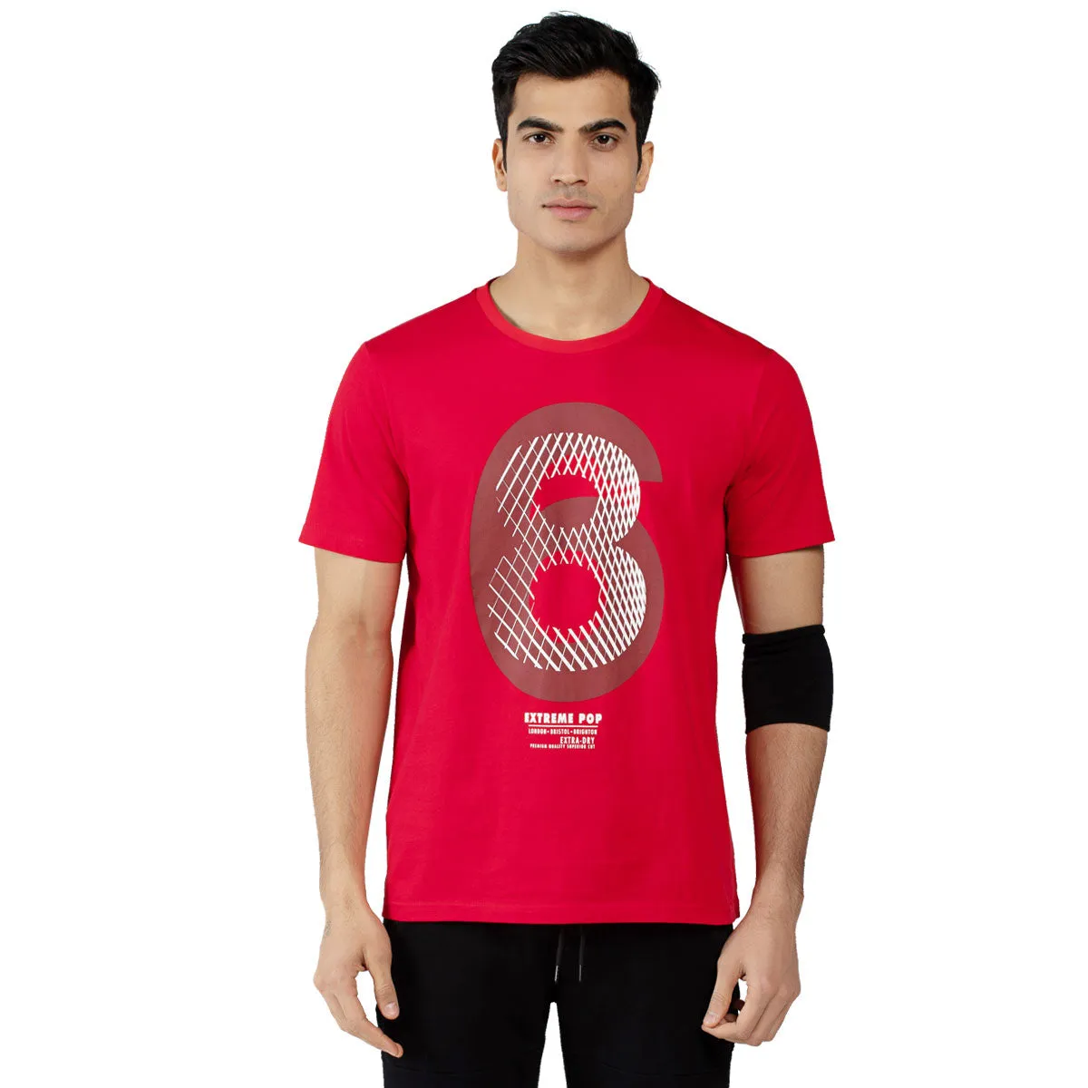 Mens Crew Neck Short Sleeve Geometric Print T-shirts