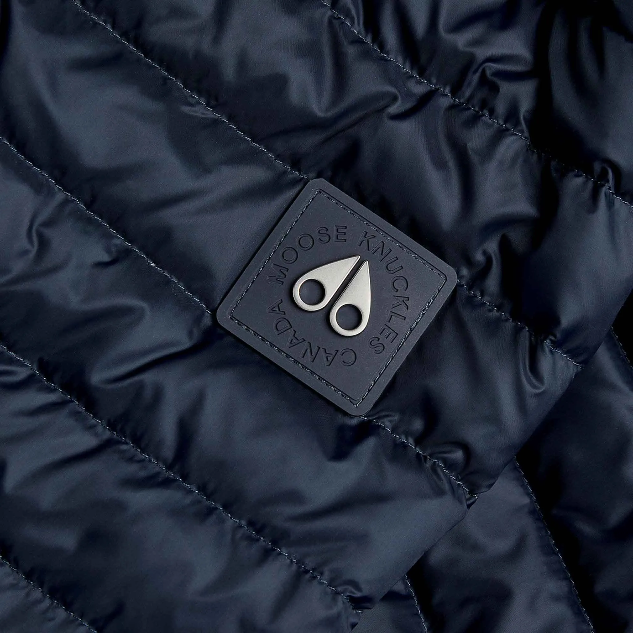 Moose Knuckles Mens Air Down Bomber in Navy